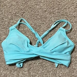 Cupshe Aqua Blue Bikini Top